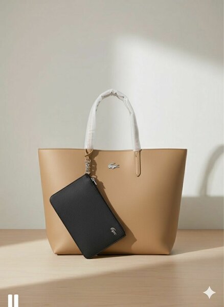 Sac cabas en cuir avec pochette