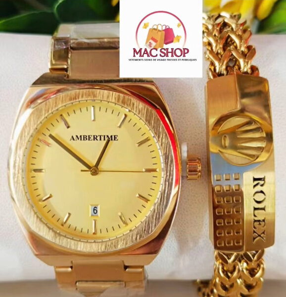Montre Ambertime et bracelet Rolex or