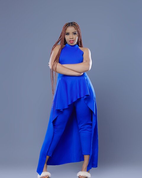 Blue & white jumpsuit