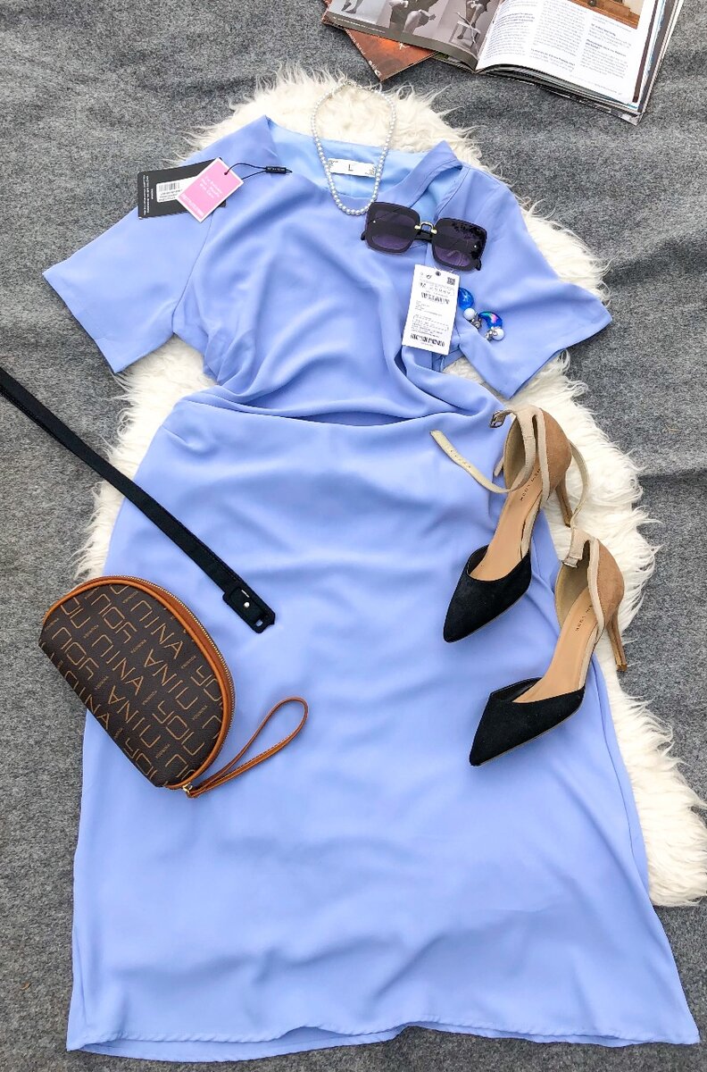 Baby blue office dress