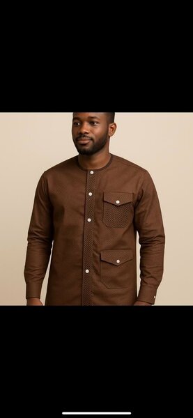 Chemise en coton marron élégante