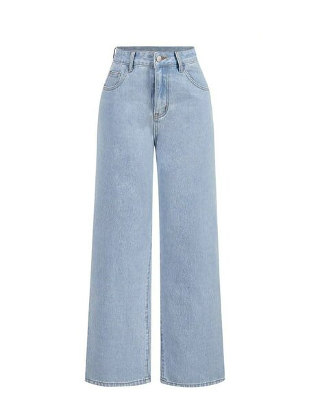 Jeans larges femme bleu clair