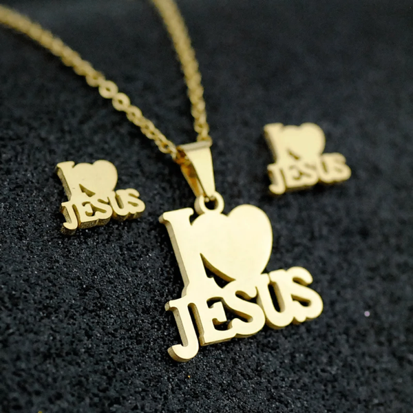 Parure I Love Jesus en Acier Inoxydable