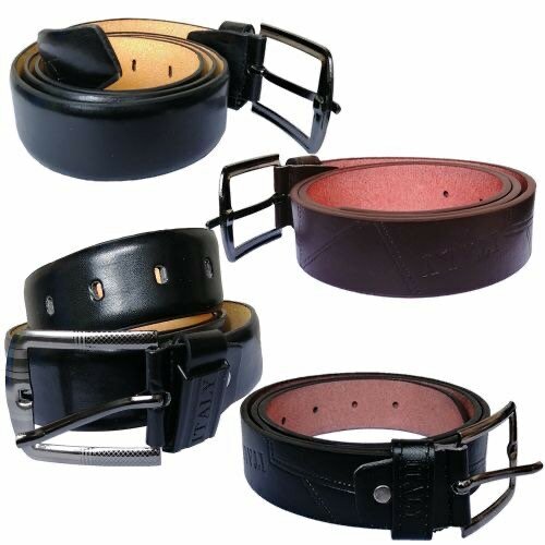 Leather Belts Set - 4 Pieces Black/Brown
