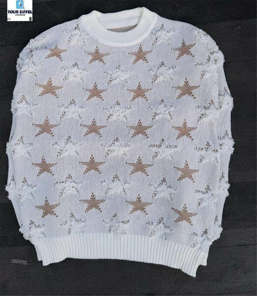 Pull étoilé blanc élégant