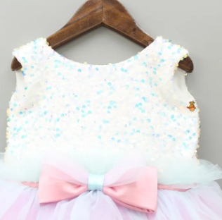 Sequin And Shaded Layered Dress ( Fabric Net, Sequin) ( Size 03 Month To 8 Yrs)
