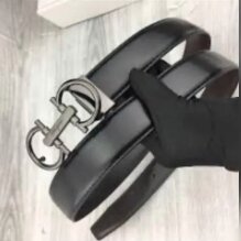 leather belt with small double aa buckle originalfor men and women