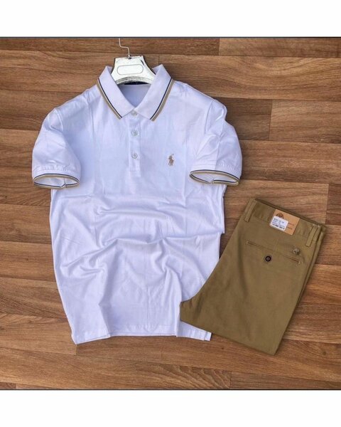 Polo blanc élégant homme