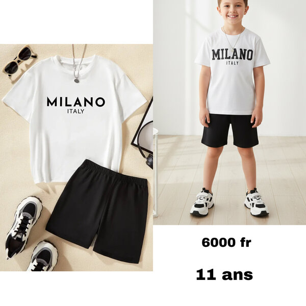 Ensemble t-shirt et short garçon