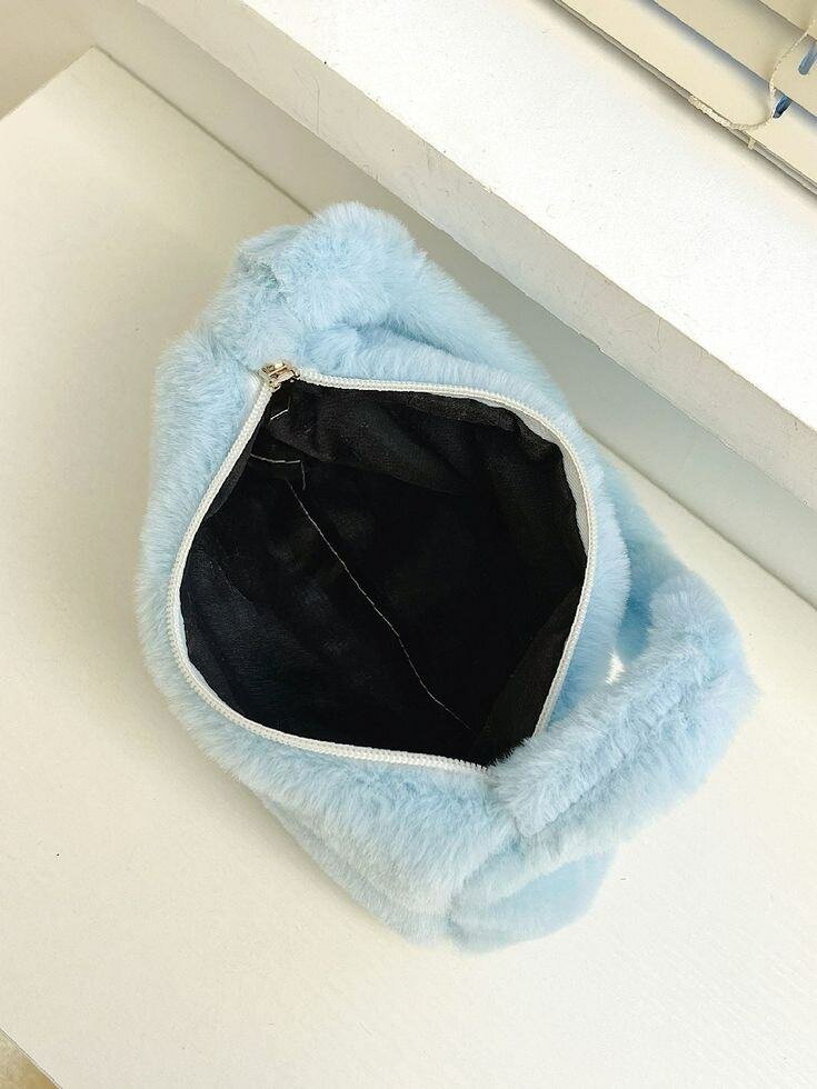 Sac banane peluche bleu