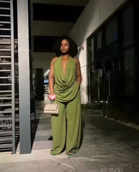 Combinaison verte élégante pour femmes