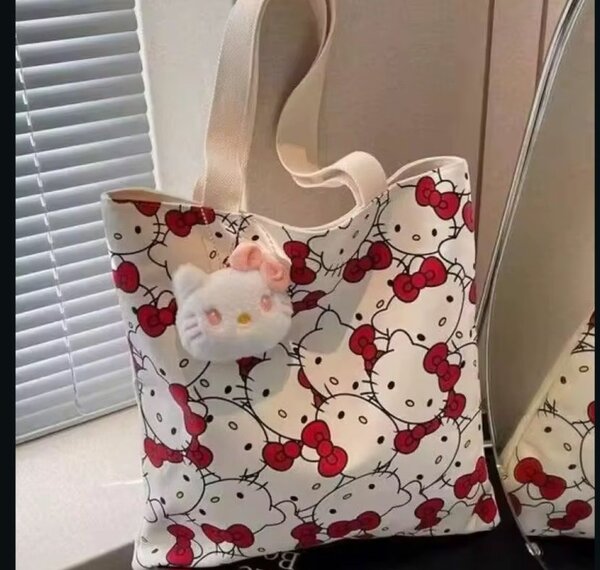 Sac cabas Hello Kitty en toile