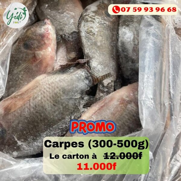 Carpes fraîches 300-500g