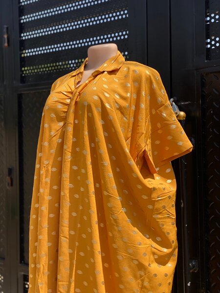 Gold loose stylish dress for l