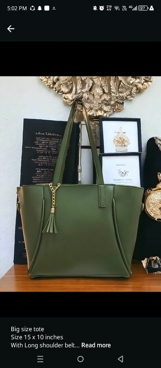Green handbag availble in just 2550