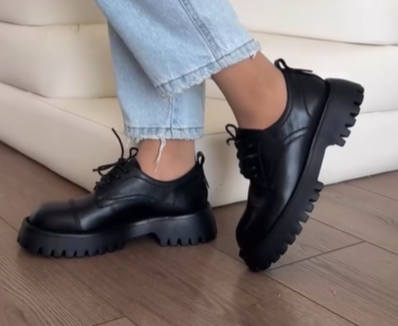 Оксфорды из натуральной кожи от бренда PAZOLINI черные