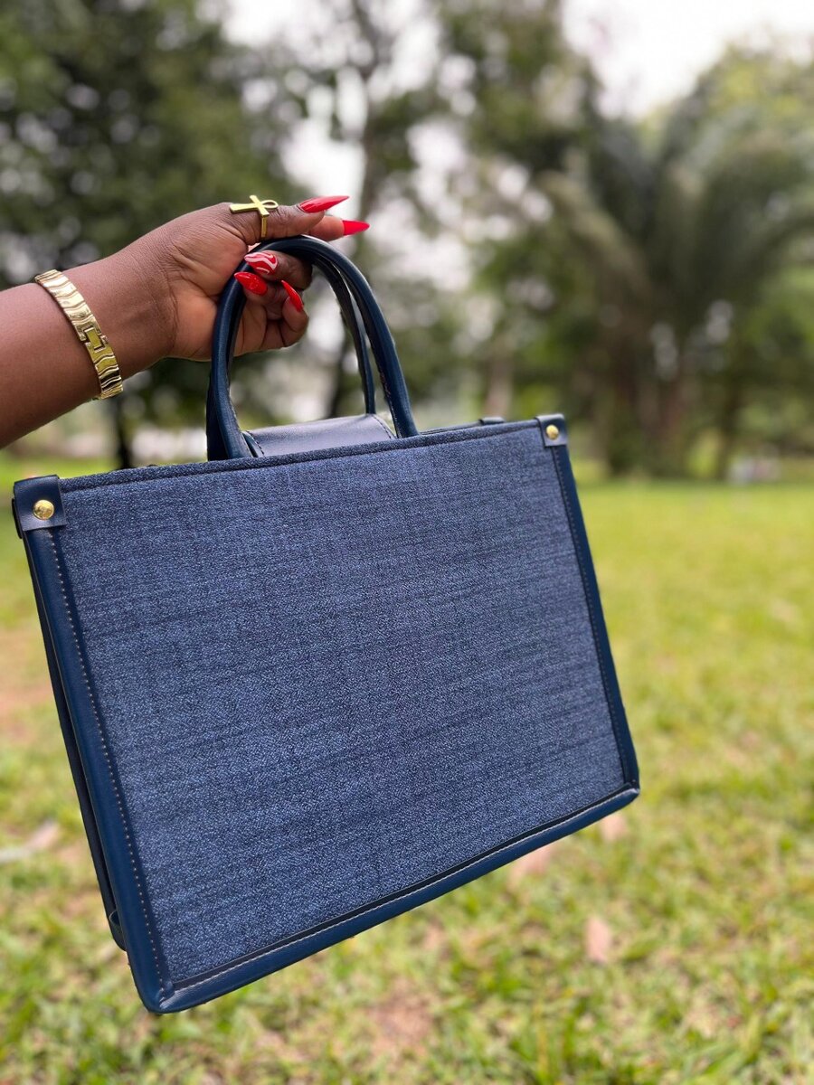 Sac à main rayé en tissu