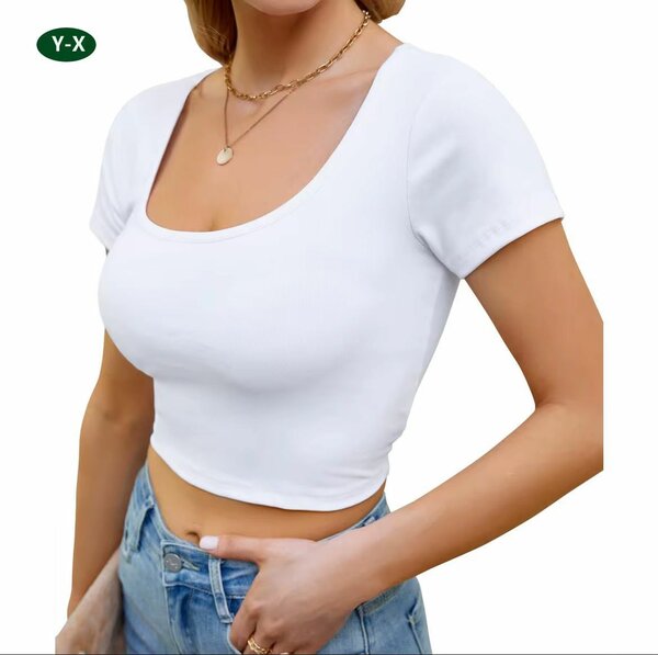 T-shirt court femme blanc