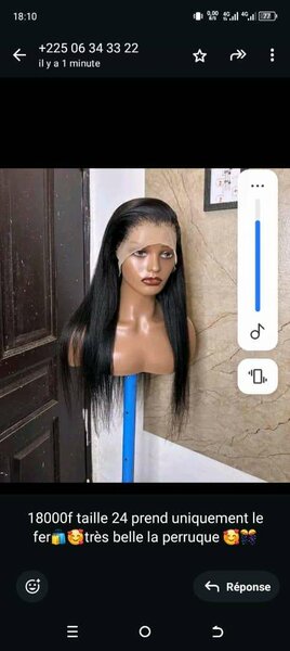 Perruque lisse taille 24