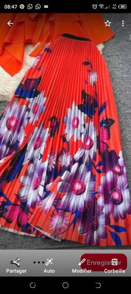 Jupe plissée imprimée fleurie