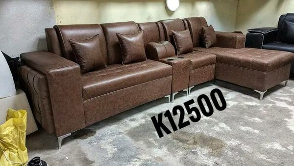 Beautiful and soft leather sofa brown
