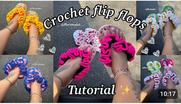 Crochet Flip Flops Colorés
