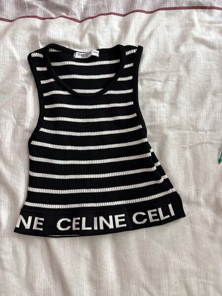 Top rayé sans manches