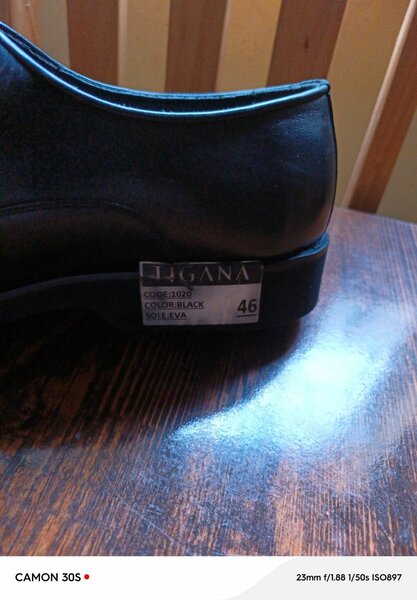 Charcoal black leather  smart shoes