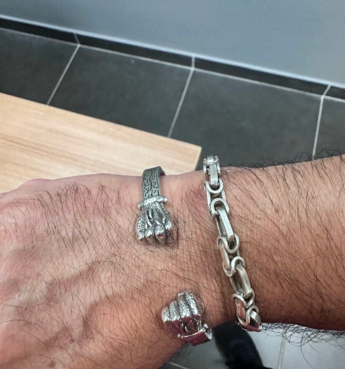 Bracelet homme griffes argent