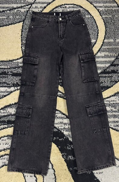 Pantalon cargo noir unisexe