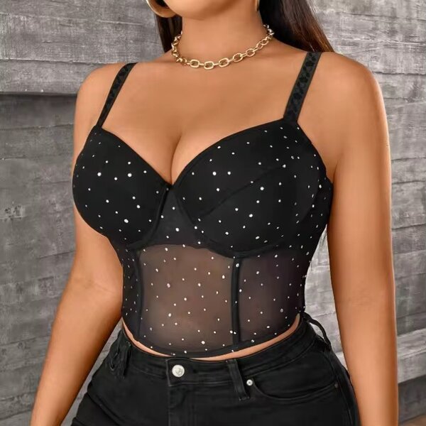 Top bustier brodé glamour