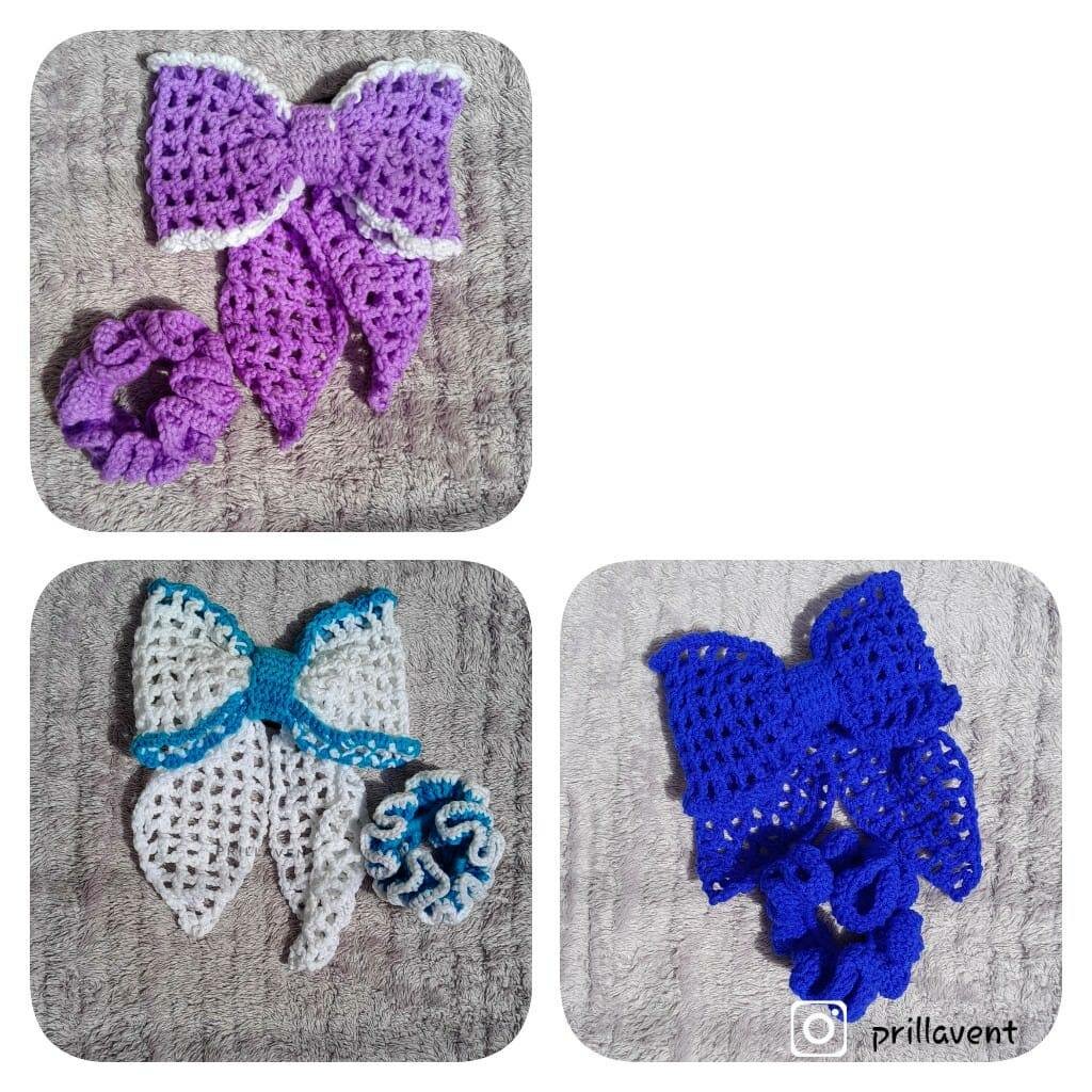 Crochet hairbows and scrunchies