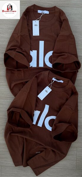 T-shirt marron logo Alo