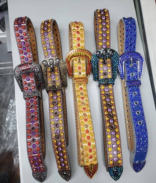 Ceintures en cuir strass