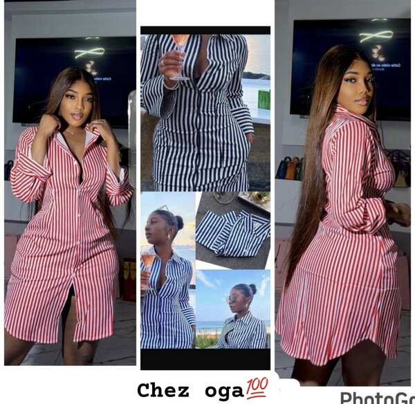 Robe chemise à rayures