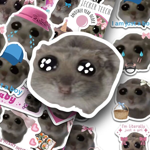10шт на выбор. Водонепроницаемые наклейки, стикеры хомяк мем