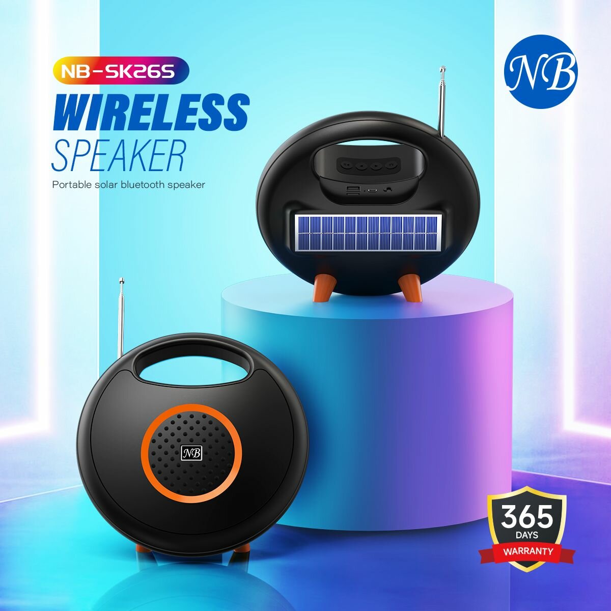 NB SK265 Enceinte Bluetooth Solaire