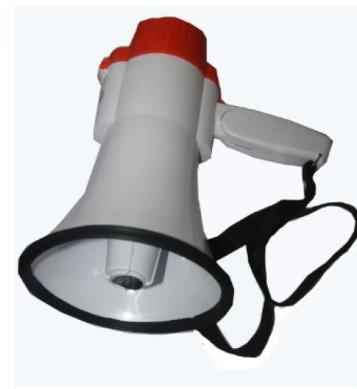 Mégaphone Clé USB Batterie Blanc/Orange