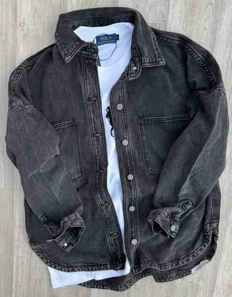 Veste en jean noire homme