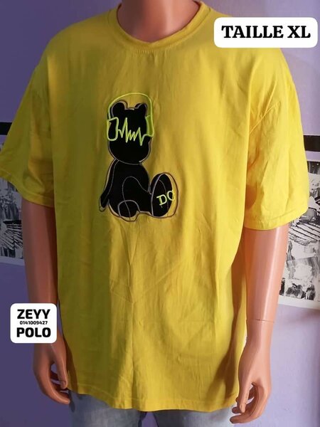T-shirt jaune avec ours
