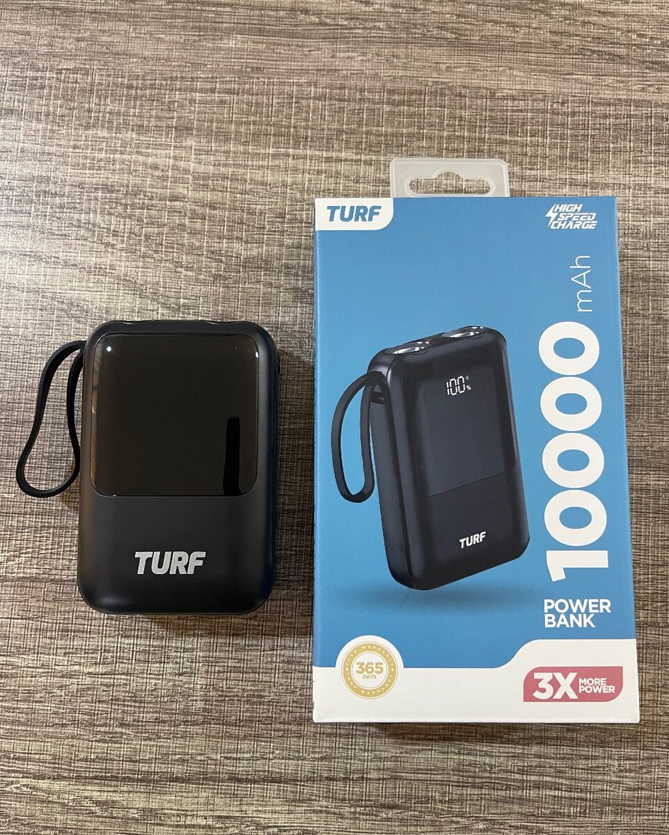 10,000mAh Power Bank with inbuilt cables