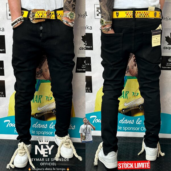 Jean slim noir homme tendance