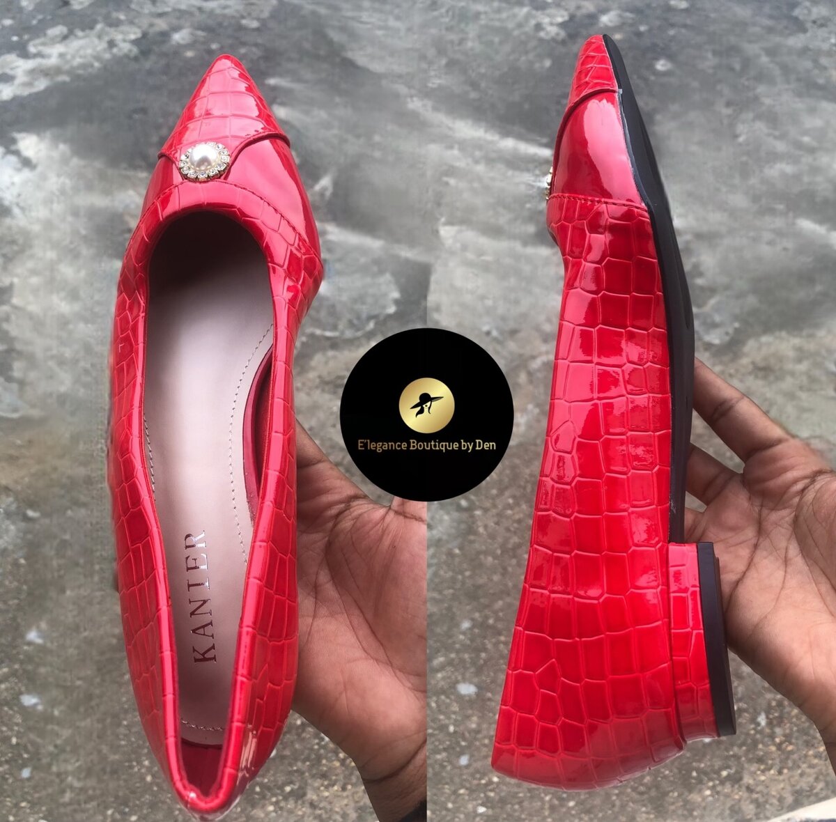 Ballerines en cuir verni chic