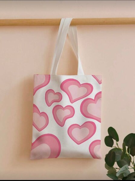 Sac cabas motif cœurs