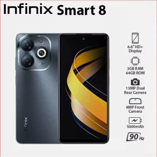 Infinix Smart 8 - Dual SIM - 4G - 6.6" - 64GB HDD - 3GB RAM