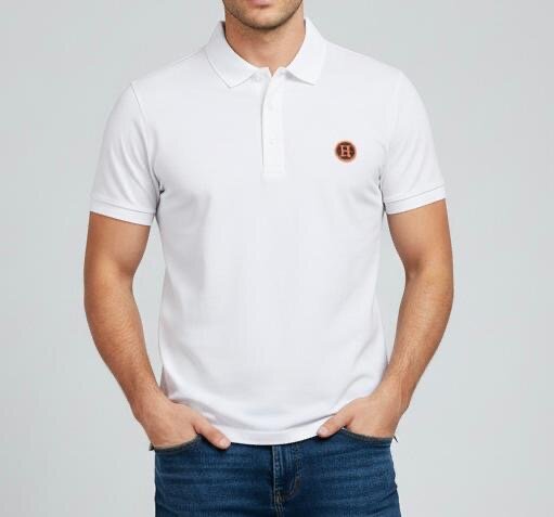 Polo blanc en coton pour homme