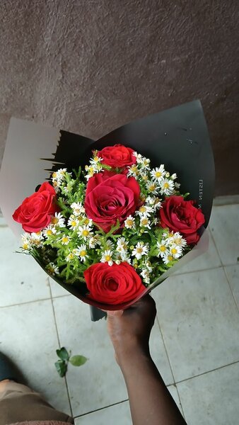Bouquet romantique roses rouges