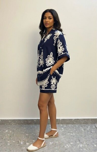 Ensemble short imprimé floral