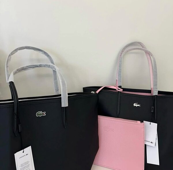 Sac cabas Lacoste noir et rose