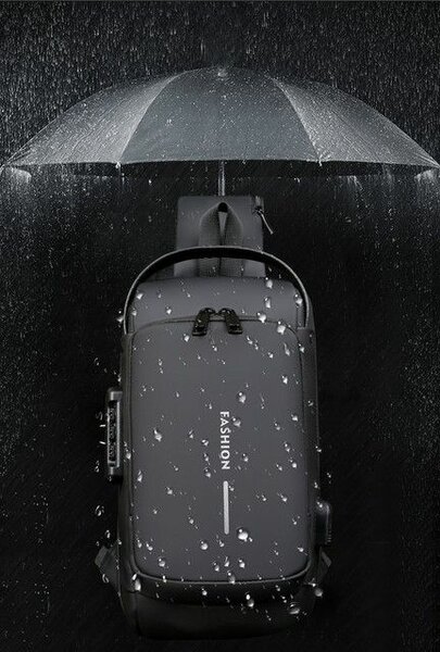 Sac de poitrine antivol mixte, sac à bandoulière  avec port.